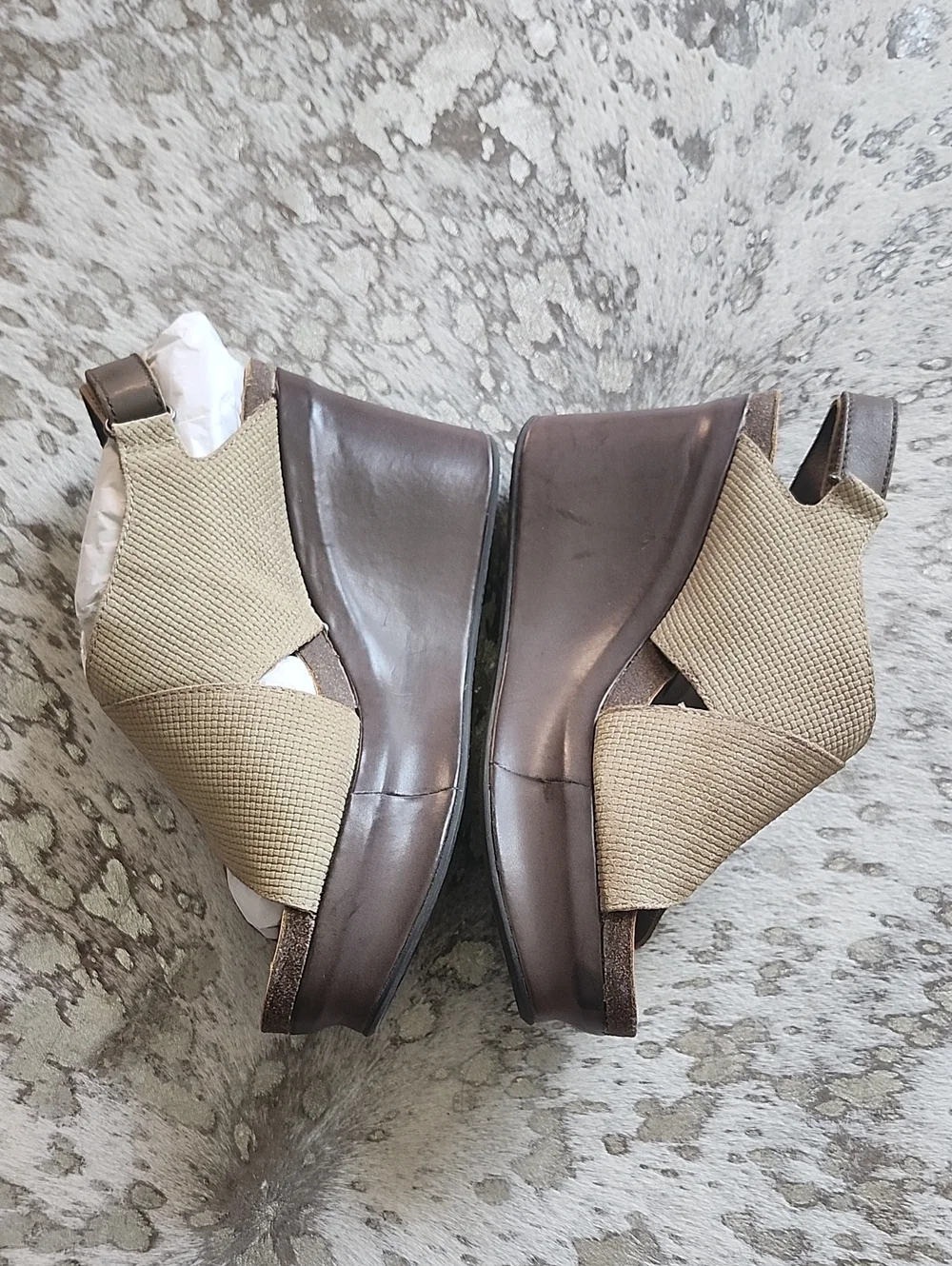 OTBT Blue Hill Tan Wedge Platform Sandal Sz8 Leather